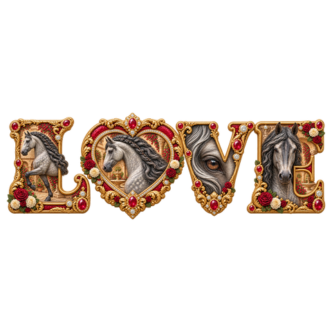 Love – Andalusier in Rubinrot – Hoodie mit Rückendruck