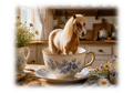 Motiv: Pony in der Teetasse – Crop-Top – KI-gestaltetes Pferdemotiv