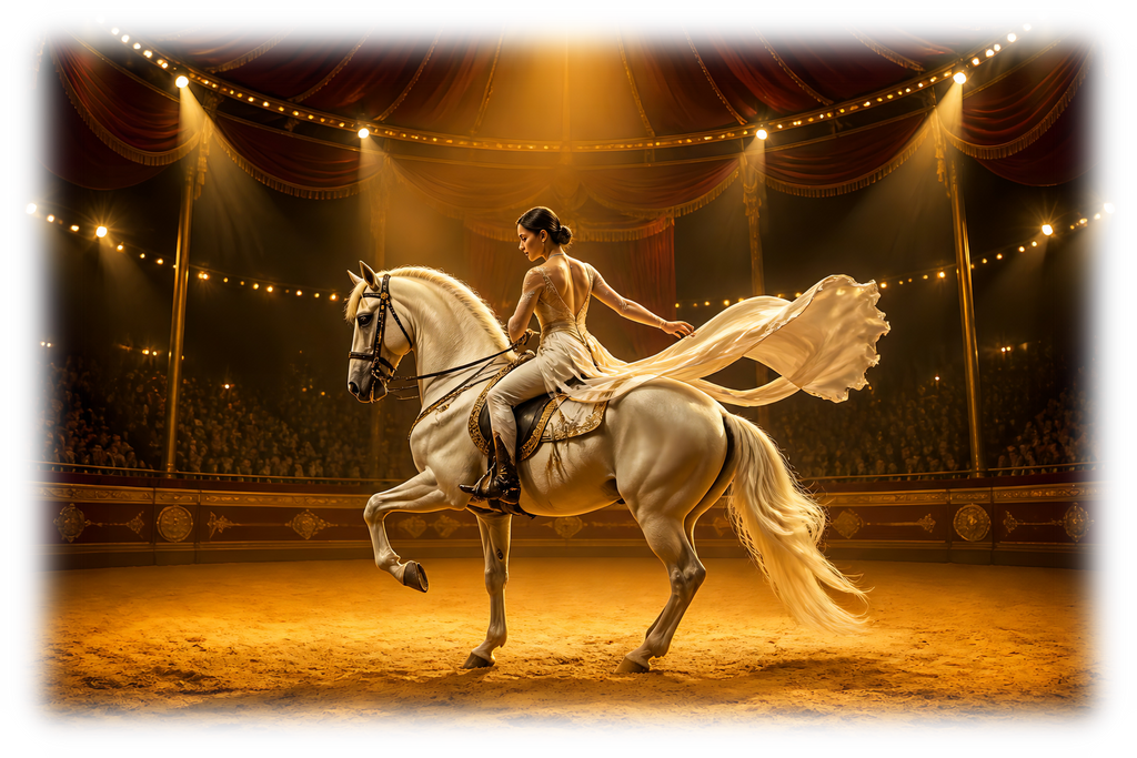 Motiv: Showreiten mit weißem Pferd – Hoodie – KI-gestaltetes Pferdemotiv