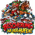 Motiv: Bescherung auf vier Hufen! – Kinder-Hoodie – KI-gestaltetes Pferdemotiv