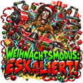 Motiv: Weihnachtsmodus: Eskaliert! – Kinder-Hoodie – KI-gestaltetes Pferdemotiv